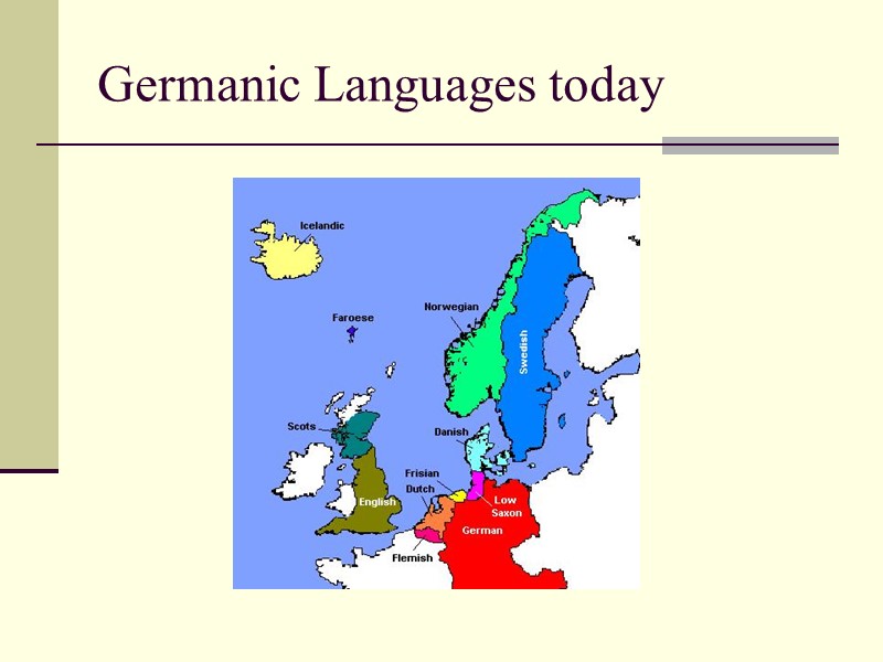 Germanic Languages today